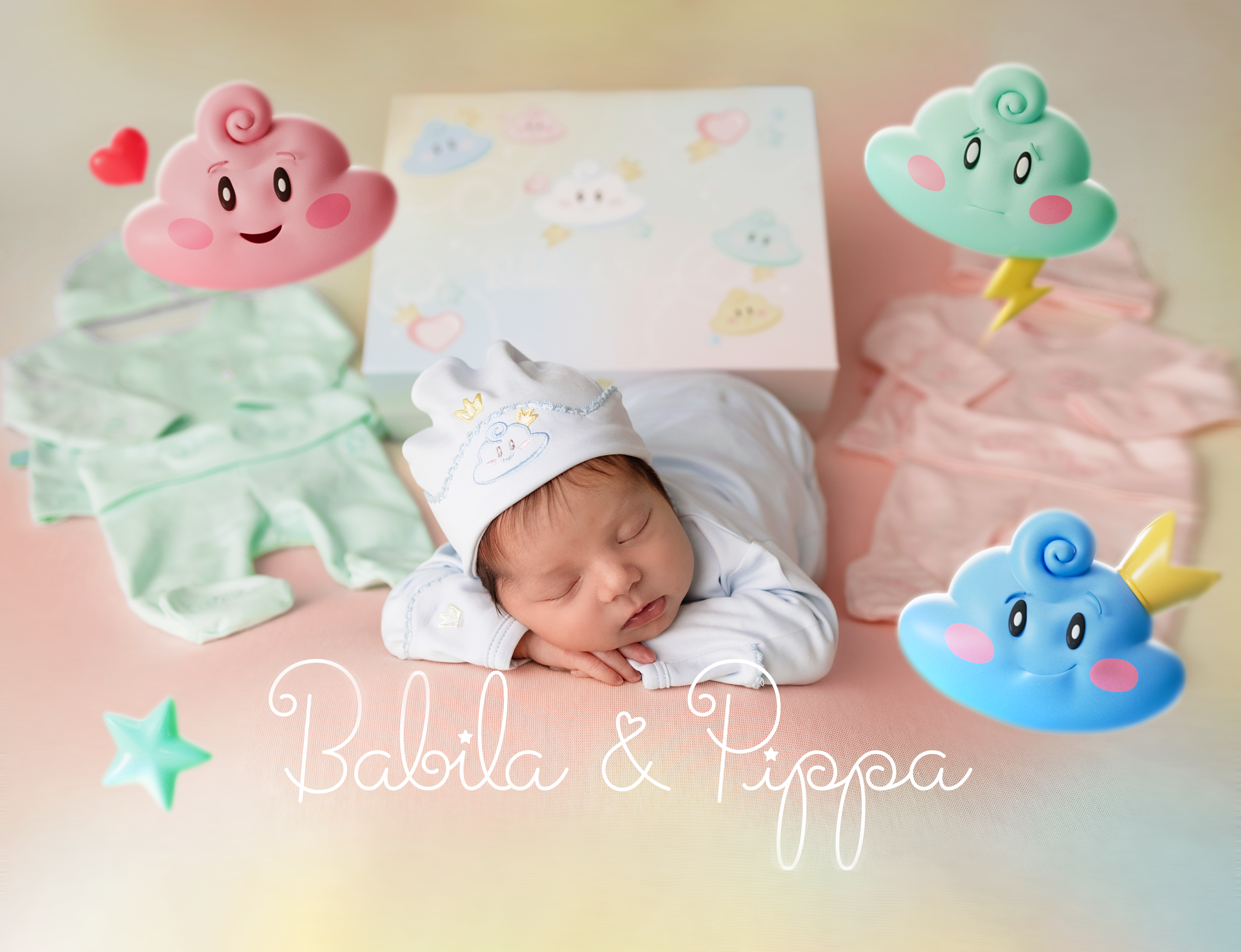 Baby sleeping using Babila & Pippa clothing brand.